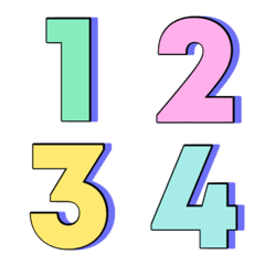 [LINE絵文字] Numbers emoji pastel colorful cuteの画像