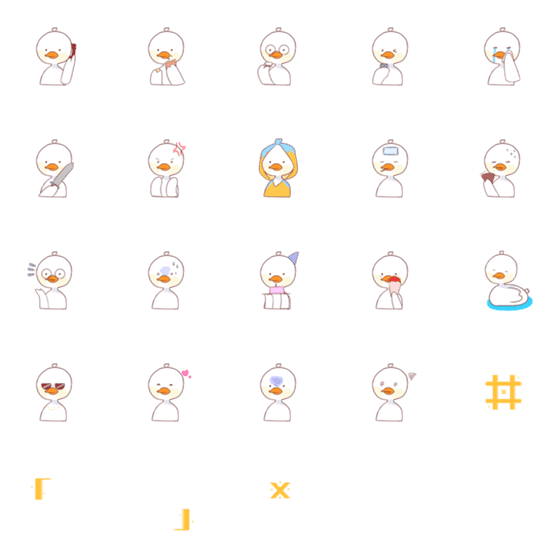 [LINE絵文字]White-goose Emojiの画像一覧