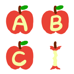 [LINE絵文字] りんごのデコ文字 アルファベット版の画像