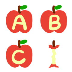 りんごのデコ文字 アルファベット版の絵文字メイン画像
