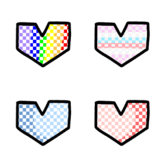 [LINE絵文字] Cute checkered heartの画像