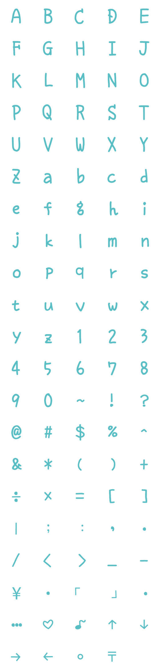 [LINE絵文字]cute handwritten lettersの画像一覧