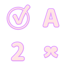 [LINE絵文字] QxQ PINK Purple ♥ ABC 123 英語 数字の画像