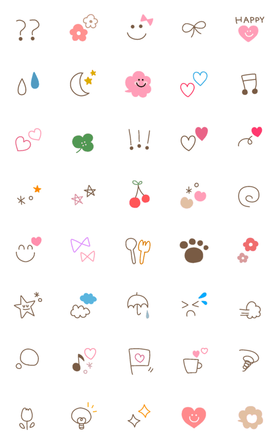 [LINE絵文字]シンプル線画絵文字です☆彡の画像一覧