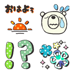 [LINE絵文字] 毎日使えるCUTEなみずたま●カラフル系の画像