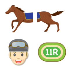 [LINE絵文字] つながる 競走馬と競馬用語 絵文字の画像