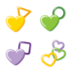 黄／緑／紫♡3色絵文字♪の絵文字メイン画像