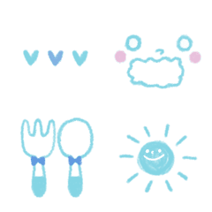 [LINE絵文字] 水色シンプル絵文字の画像
