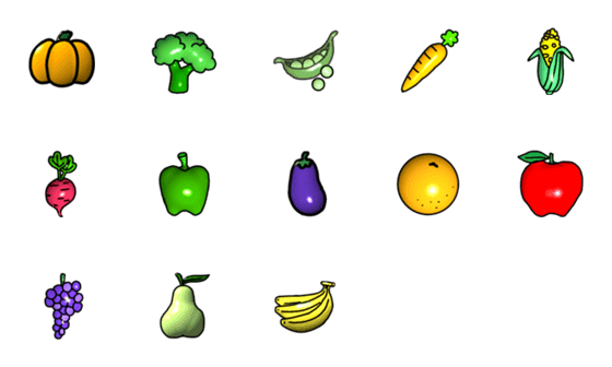 [LINE絵文字]fruit ＆ vegetableの画像一覧