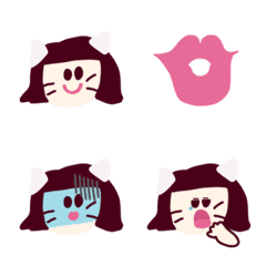 [LINE絵文字] ねこ耳女の子の画像