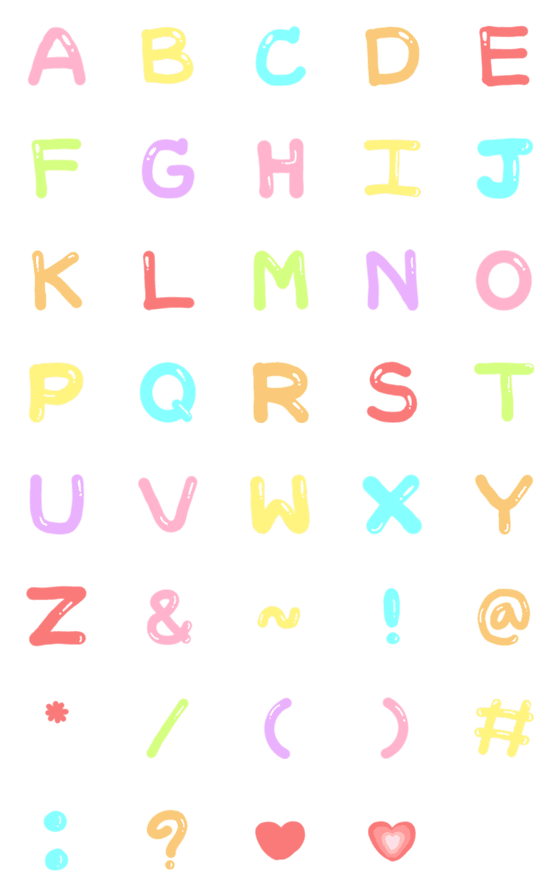 [LINE絵文字]English alphabet cuteの画像一覧