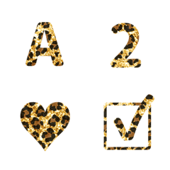 [LINE絵文字] QxQ ひょうがら ♥ ABC 123 英語 数字の画像