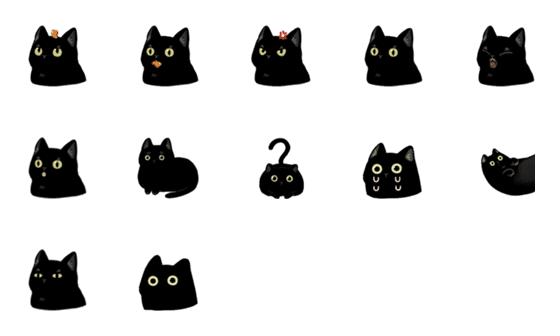 [LINE絵文字]Black cat niuniuの画像一覧