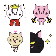 [LINE絵文字] 動くCBAs猫のドット絵文字の画像