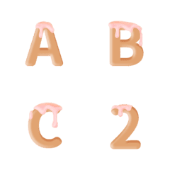QxQ いちご ♥ ABC 123 英語 数字の絵文字メイン画像