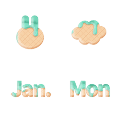 [LINE絵文字] ミント ビスケット ♥ 絵文字の画像