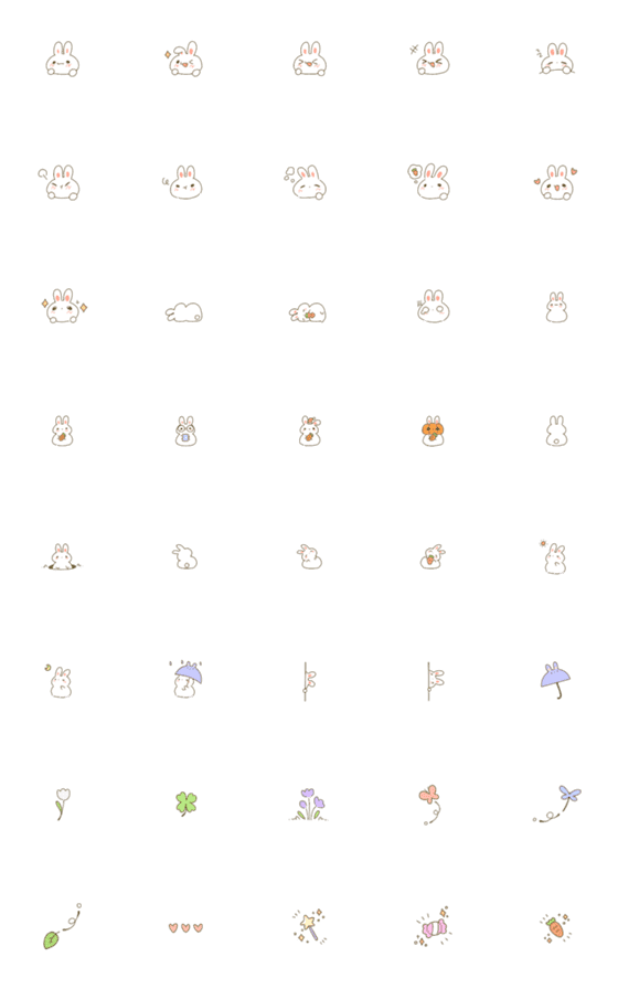 [LINE絵文字]KawaiiWhite Rabbitの画像一覧