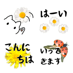 [LINE絵文字] スタンプとしても使える花の挨拶絵文字の画像