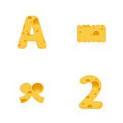 [LINE絵文字] チーズ abc ローマ字 2の画像