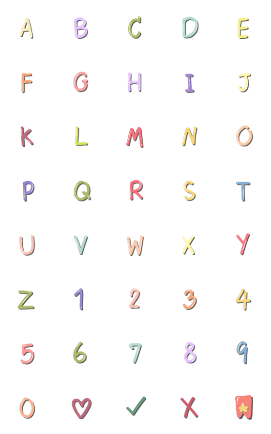 [LINE絵文字]cute letters and numbers.の画像一覧