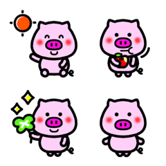 [LINE絵文字] 動く！毎日使える♥ぶたの画像