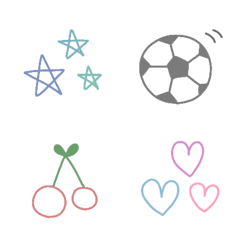 [LINE絵文字] 線画えもじ☆彡の画像