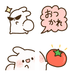 [LINE絵文字] とことこうさぎ02・おしゃべり挨拶絵文字の画像