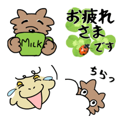 [LINE絵文字] 狼と羊の組み合わせて使える挨拶絵文字の画像