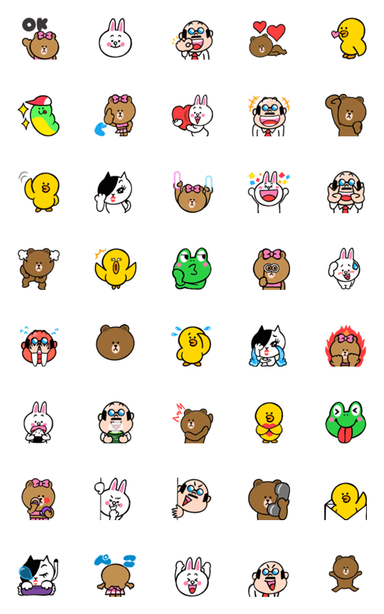 [LINE絵文字]動く BROWN ＆ FRIENDS ★ Ver.3の画像一覧