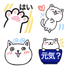 [LINE絵文字] しろねこ☆ほのぼの☆日常シンプル絵文字の画像