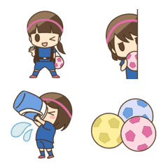 [LINE絵文字] もっと絵文字も！サッカー少女の画像