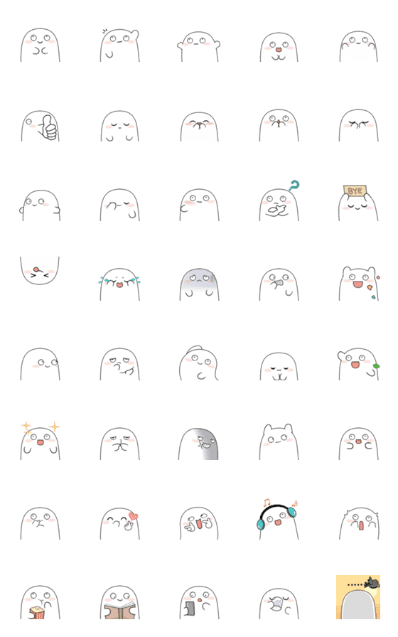 [LINE絵文字]Moco Moco animated emojiの画像一覧