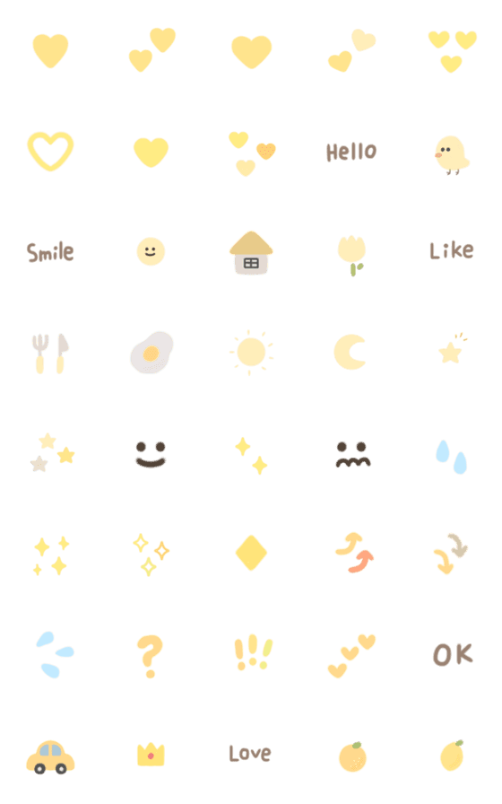 [LINE絵文字]ふんわり イエローらばーずの画像一覧