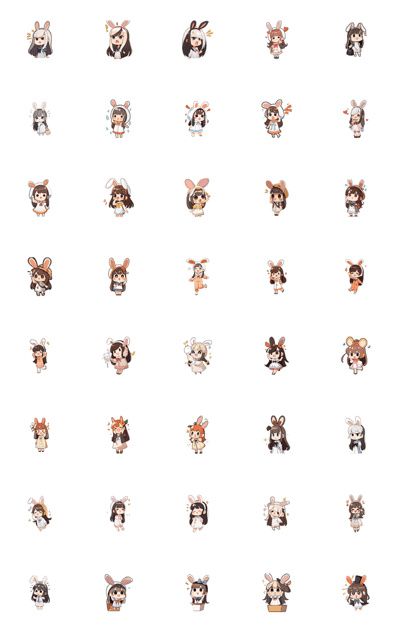 [LINE絵文字]うさぎの妹の画像一覧