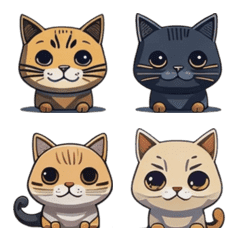 [LINE絵文字] Pawsitively Awesome Cat Emoticons VOL.1の画像