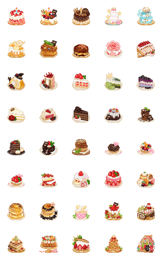 [LINE絵文字]Sweets in pixel artの画像一覧