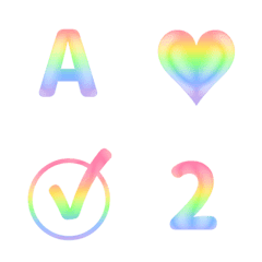 [LINE絵文字] ピンクの虹 ABC 123 英語 数字の画像