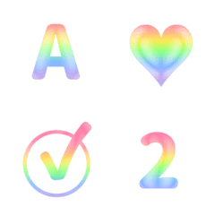 ピンクの虹 ABC 123 英語 数字の絵文字メイン画像