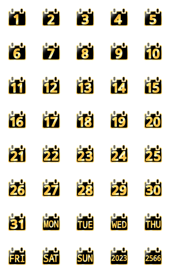 [LINE絵文字]Calendar classic animation emojiの画像一覧