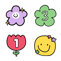 [LINE絵文字] (number) cute flower mini emojiの画像