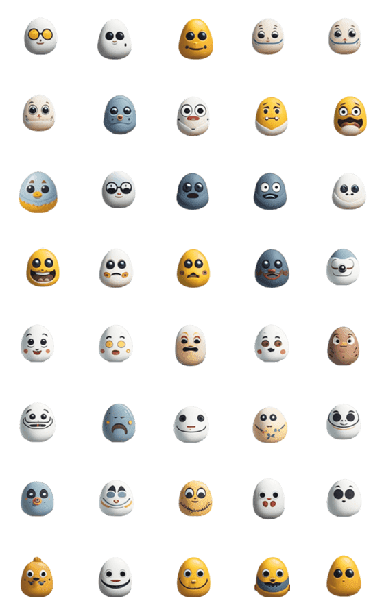 [LINE絵文字]Egg Planet: The Cute Egg Republic VOL.1の画像一覧