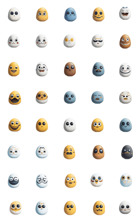 [LINE絵文字]Egg Planet: The Cute Egg Republic VOL.5の画像一覧