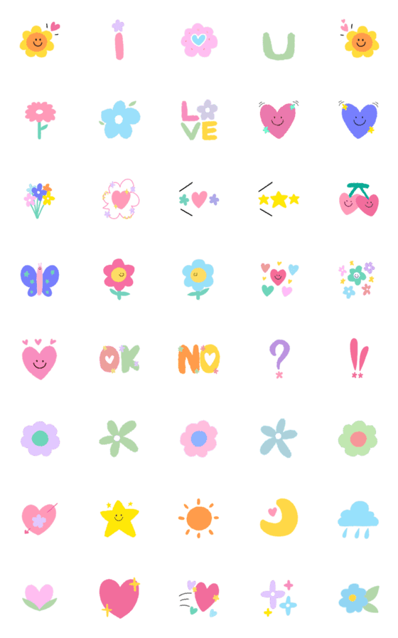 [LINE絵文字]I love you flower mini emojiの画像一覧