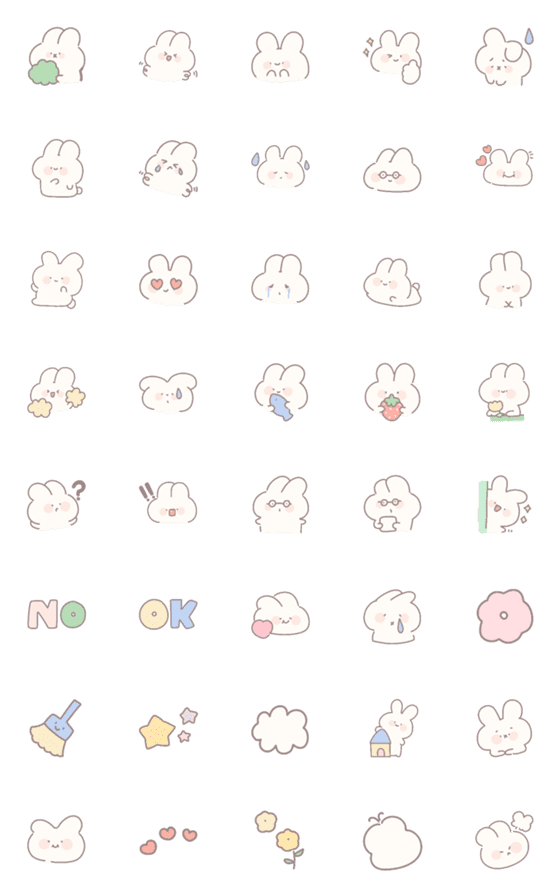 [LINE絵文字]Nza rabbit cute *の画像一覧