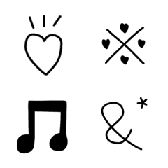 大人可愛い♩記号・モノトーン絵文字の絵文字メイン画像