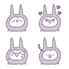 タテナガミミズク〈表情いろいろ〉の絵文字メイン画像