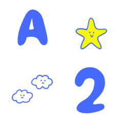 [LINE絵文字] 星 ♥ ABC 123 英語 数字の画像