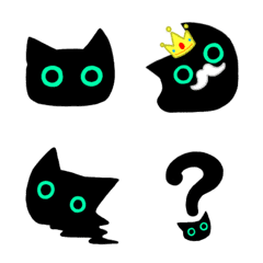 [LINE絵文字] 少しやわらかい黒猫の顔絵文字の画像