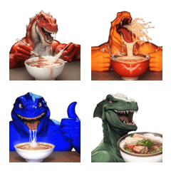 ラーメン恐竜絵文字の絵文字メイン画像