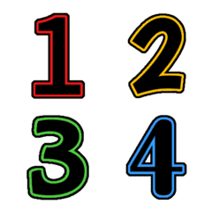 [LINE絵文字] Number classic black colour emojiの画像
